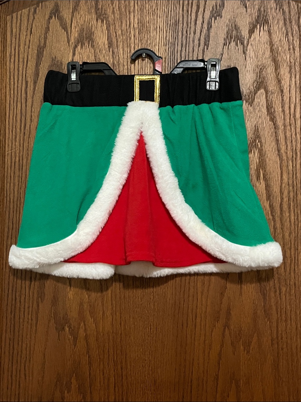 Festive Santa Skirt with Faux Fur Trim